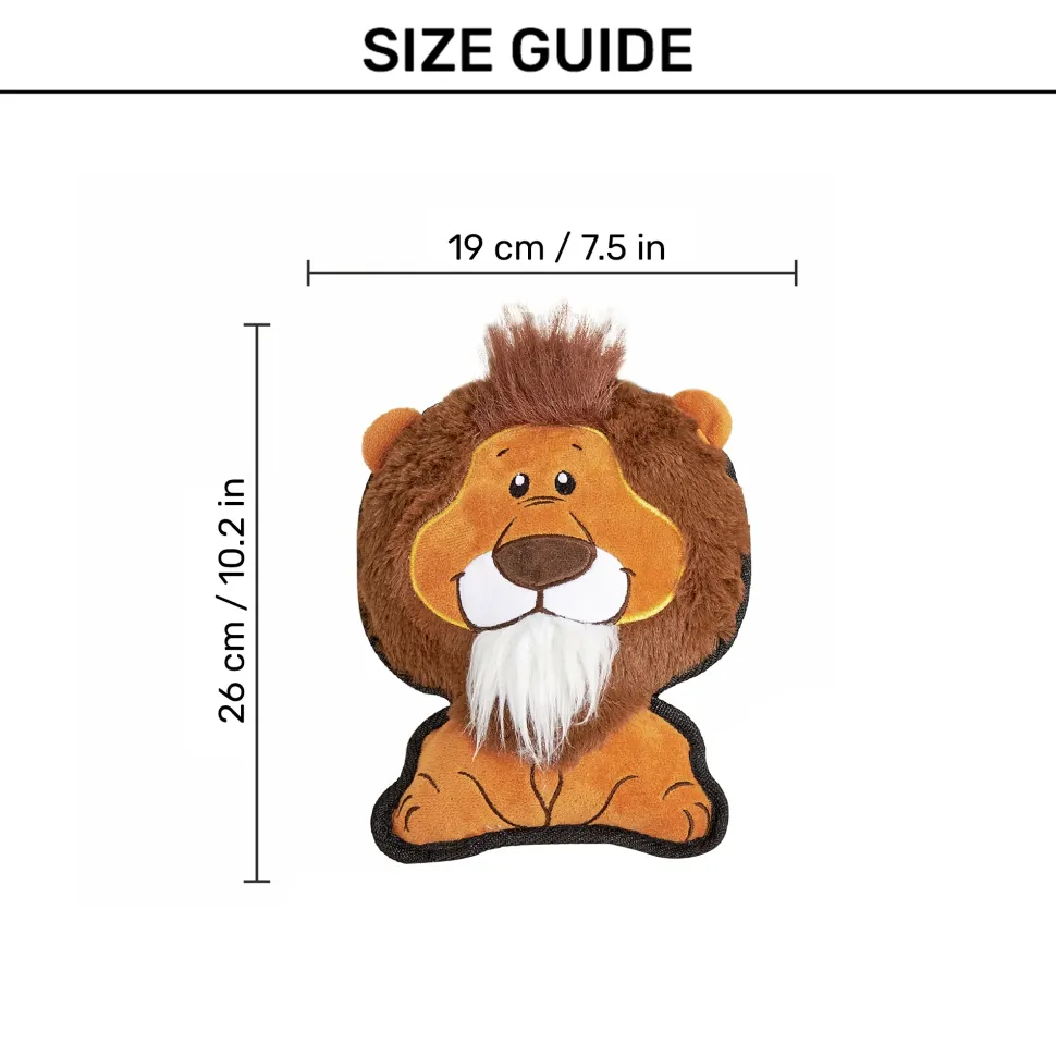 FOFOS Lion Safari Line Squeaky Plush Toy For Dog - Brown