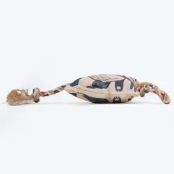 FOFOS Panda Squeaky With Flossy Rope Dog Toy - Black