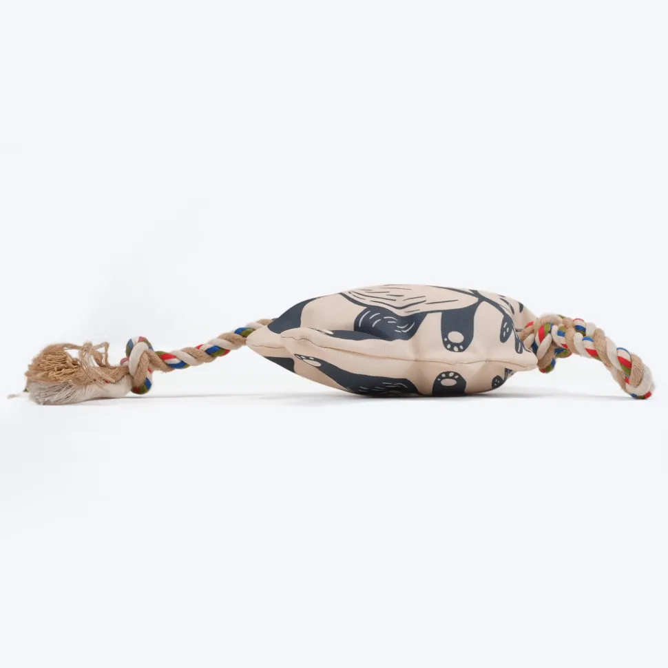 FOFOS Panda Squeaky With Flossy Rope Dog Toy - Black