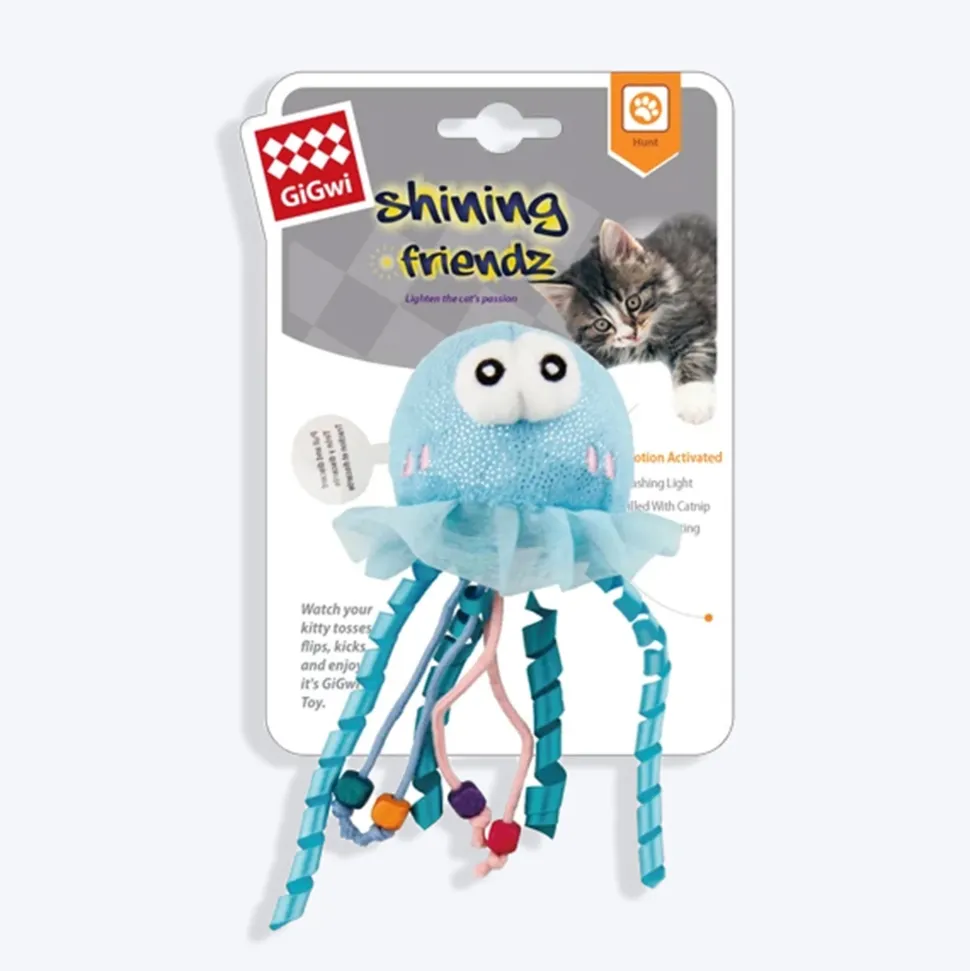 GiGwi Shining Friends Jellyfish With LED Light And Catnip Inside Toy For Cats