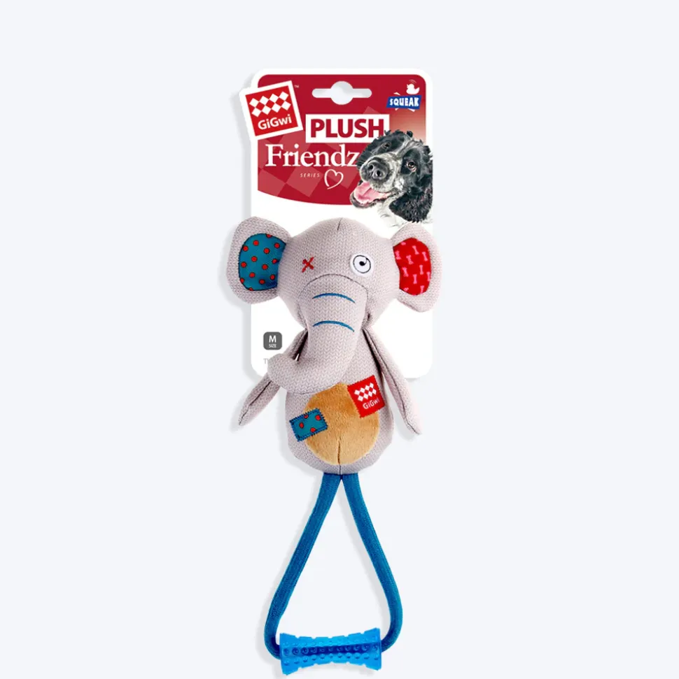GiGwi Friendz Dog Plush Toy - Elephant (with TPR Johnny Stick)