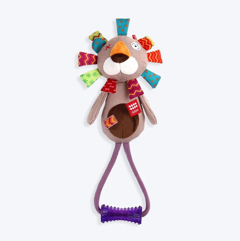 GiGwi Plush Friendz Dog Toy - Lion (with TPR Johnny Stick)