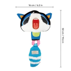 GiGwi Racoon Elastic Tug Hercules With Squeaker Fetch Dog Toy - Blue - M