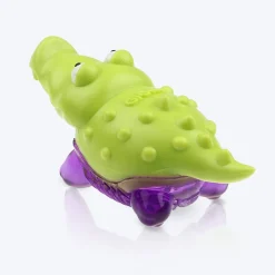 GiGwi Suppa Puppa Dog Squeaker Toy - Alligator - Green/Purple