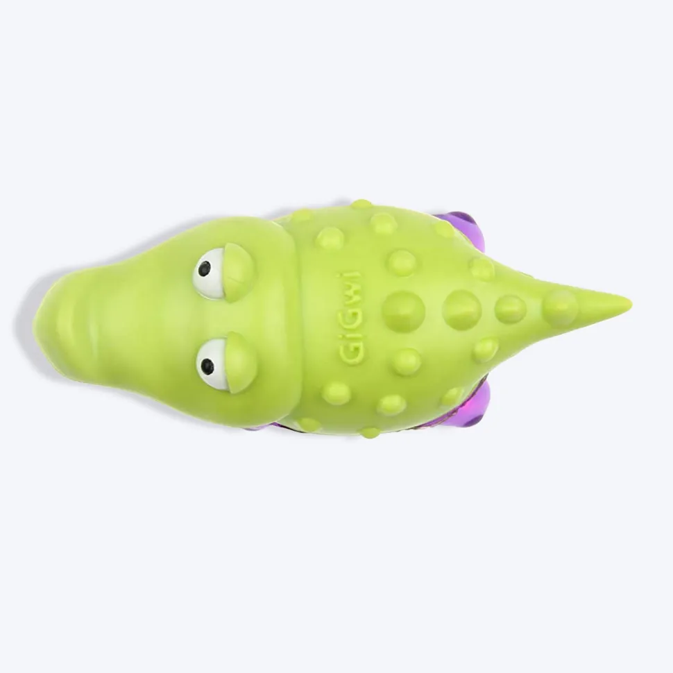 GiGwi Suppa Puppa Dog Squeaker Toy - Alligator - Green/Purple