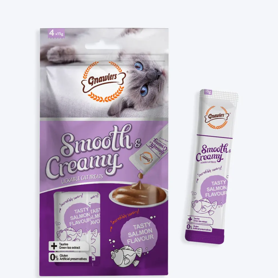 Gnawlers Creamy Treats Salmon Flavour for Cats- 60 g packs