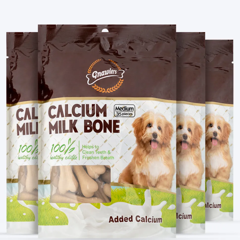Gnawlers Calcium Milk Bone Dog Treats - Medium
