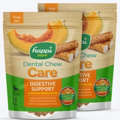 Happi Skippi Dental Chew Digestive Support Pumpkin & Mountain Yam Dog Treats - Petite 2.5 inch - 150 gm