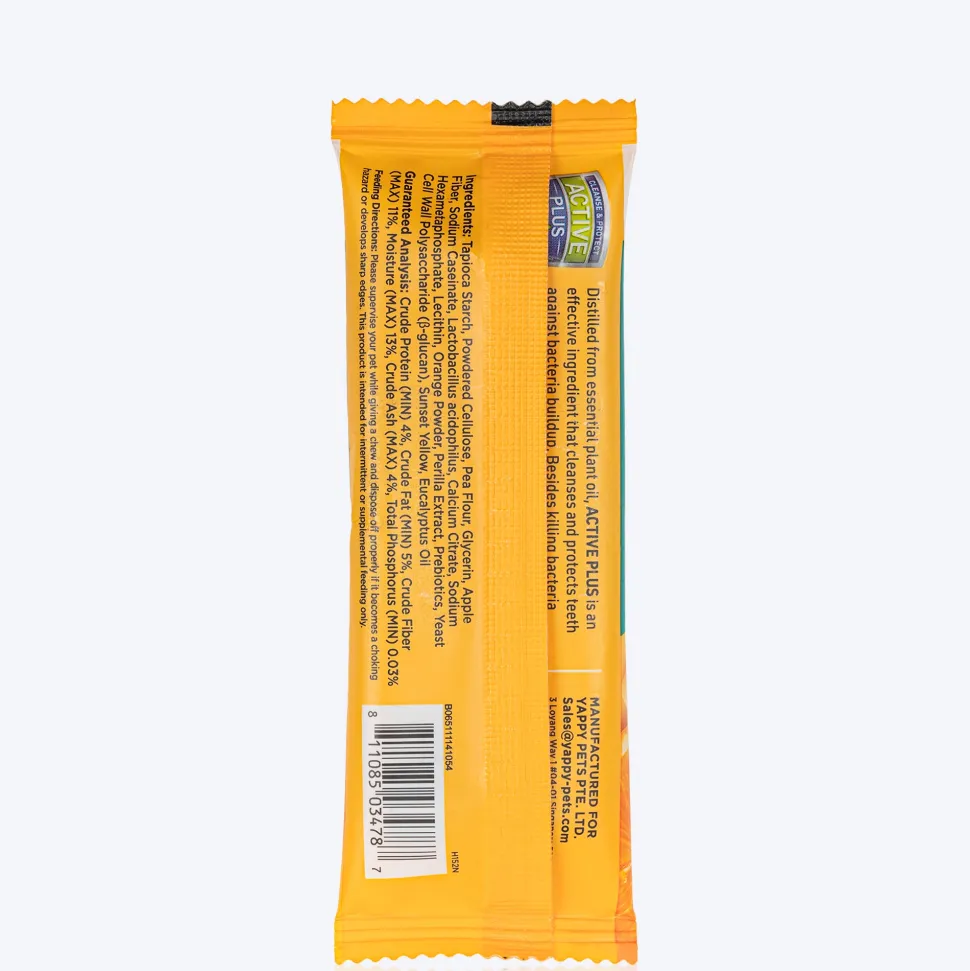 Happi Skippi Dental Chew Zest Orange Dog Treats - 4 inch - 25 gm