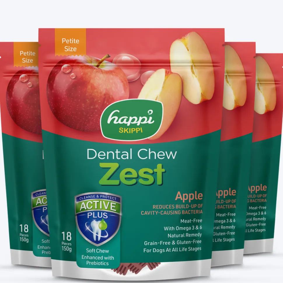 Happi Skippi Dental Chew Zest Apple Dog Treat - Petite 2.5 inch - 150 gm