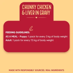 Hearty Chunky Chicken & Liver in Gravy Wet Dog Food - Pack of 15 (70 gm each)