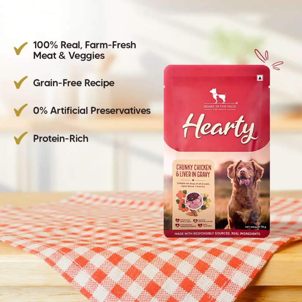 Hearty Chunky Chicken & Liver in Gravy Wet Dog Food 70g