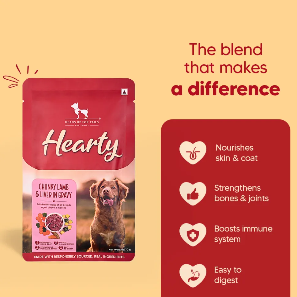 Hearty Chunky Lamb & Liver in Gravy Dog Food 70g