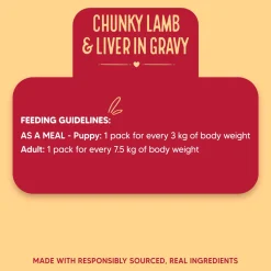 Hearty Chunky Lamb & Liver in Gravy Dog Food 70g