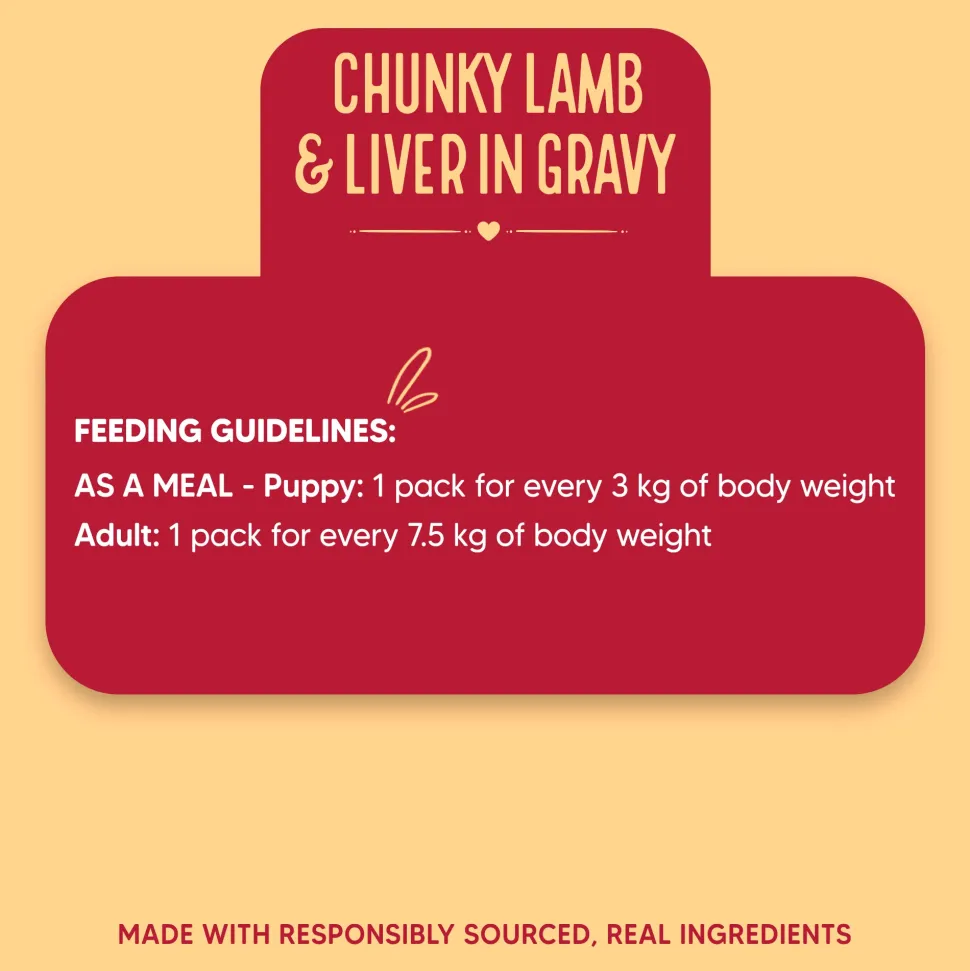 Hearty Chunky Lamb & Liver in Gravy Dog Food 70g