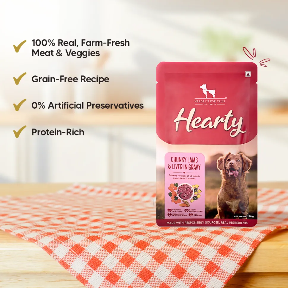 Hearty Chunky Lamb & Liver in Gravy Dog Food 70g