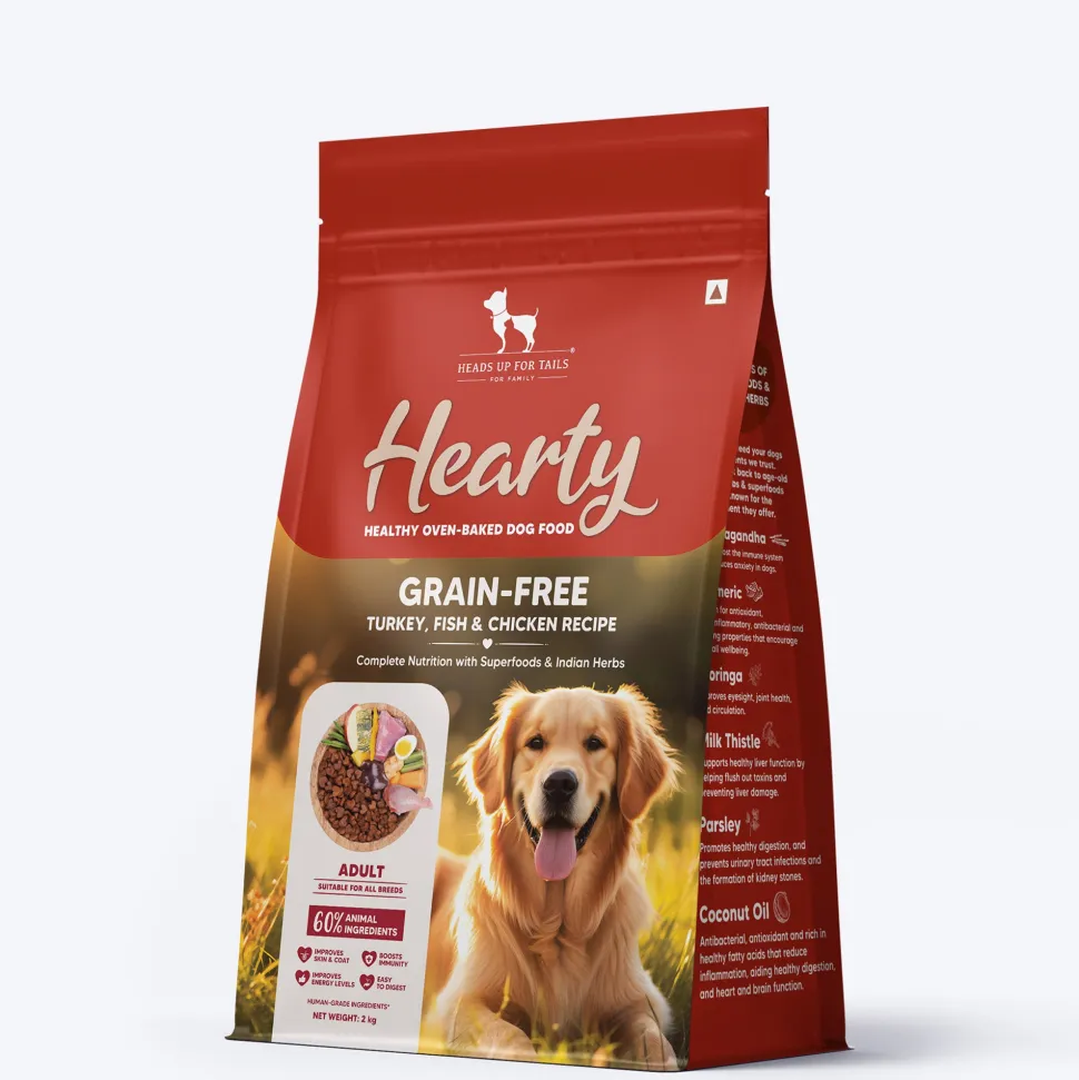 Hearty Grain-Free Adult Dog Food Turkey Fish & Chicken