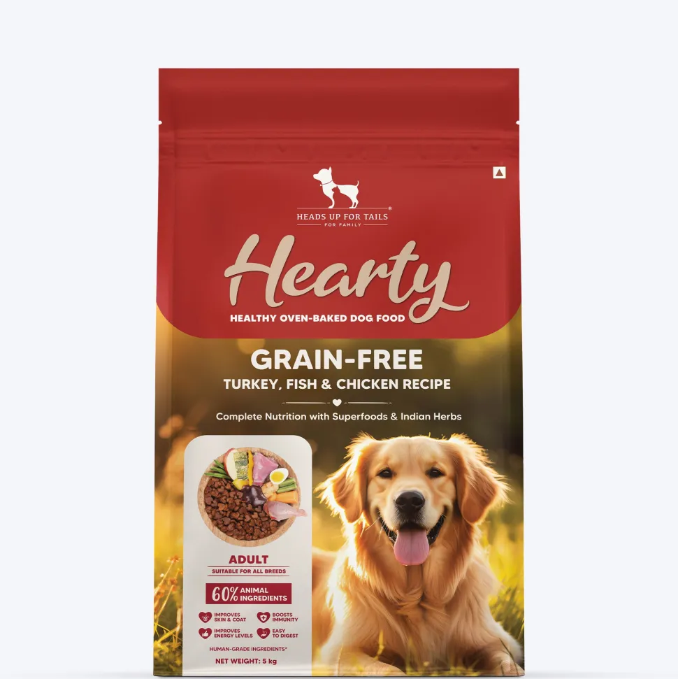 Hearty Grain-Free Adult Dog Food Turkey Fish & Chicken