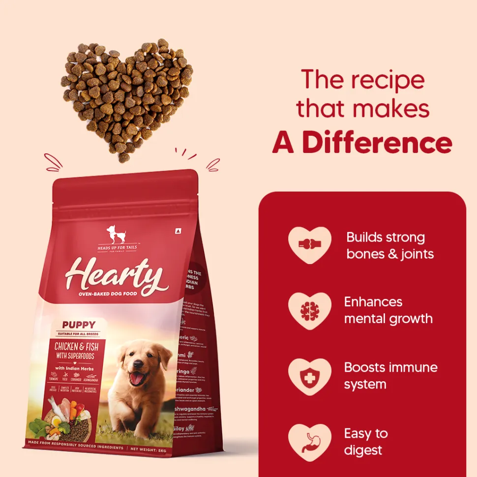 Hearty Oven-Baked Puppy Food Chicken & Fish with Superfoods