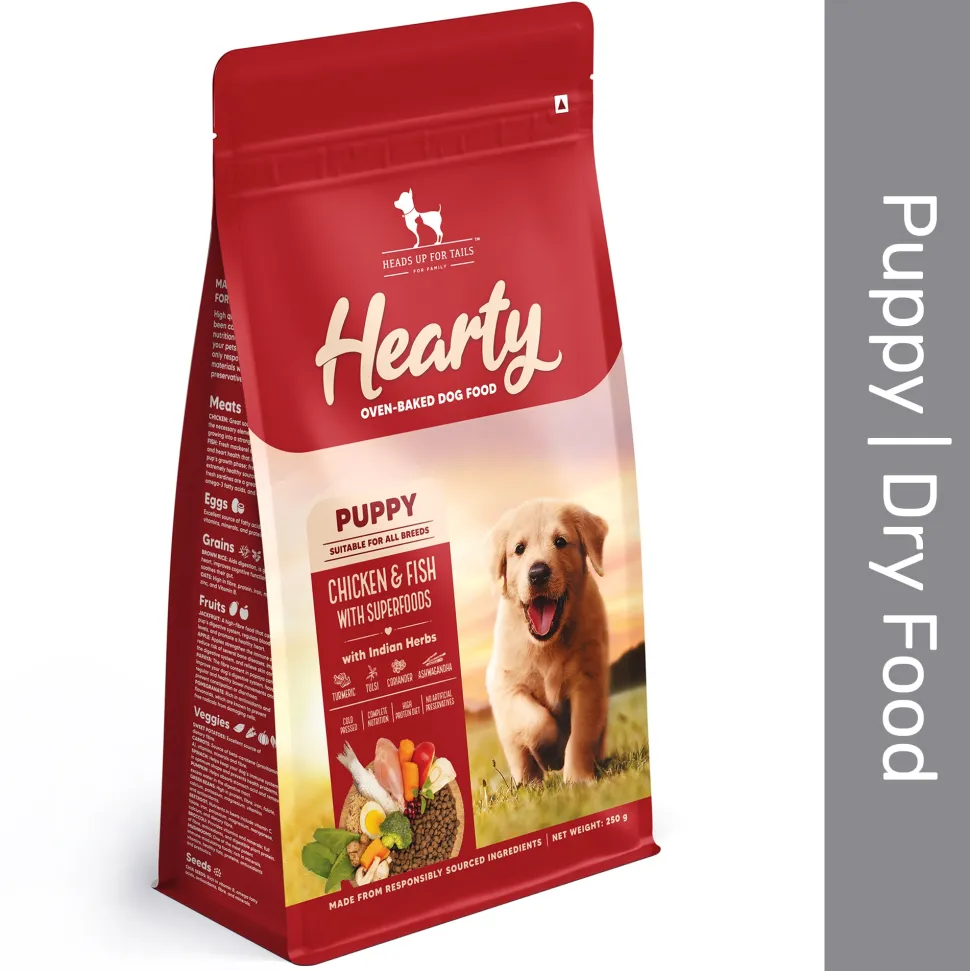 Hearty Oven-Baked Puppy Food Chicken & Fish with Superfoods - 250 gm (Best Before August'26)