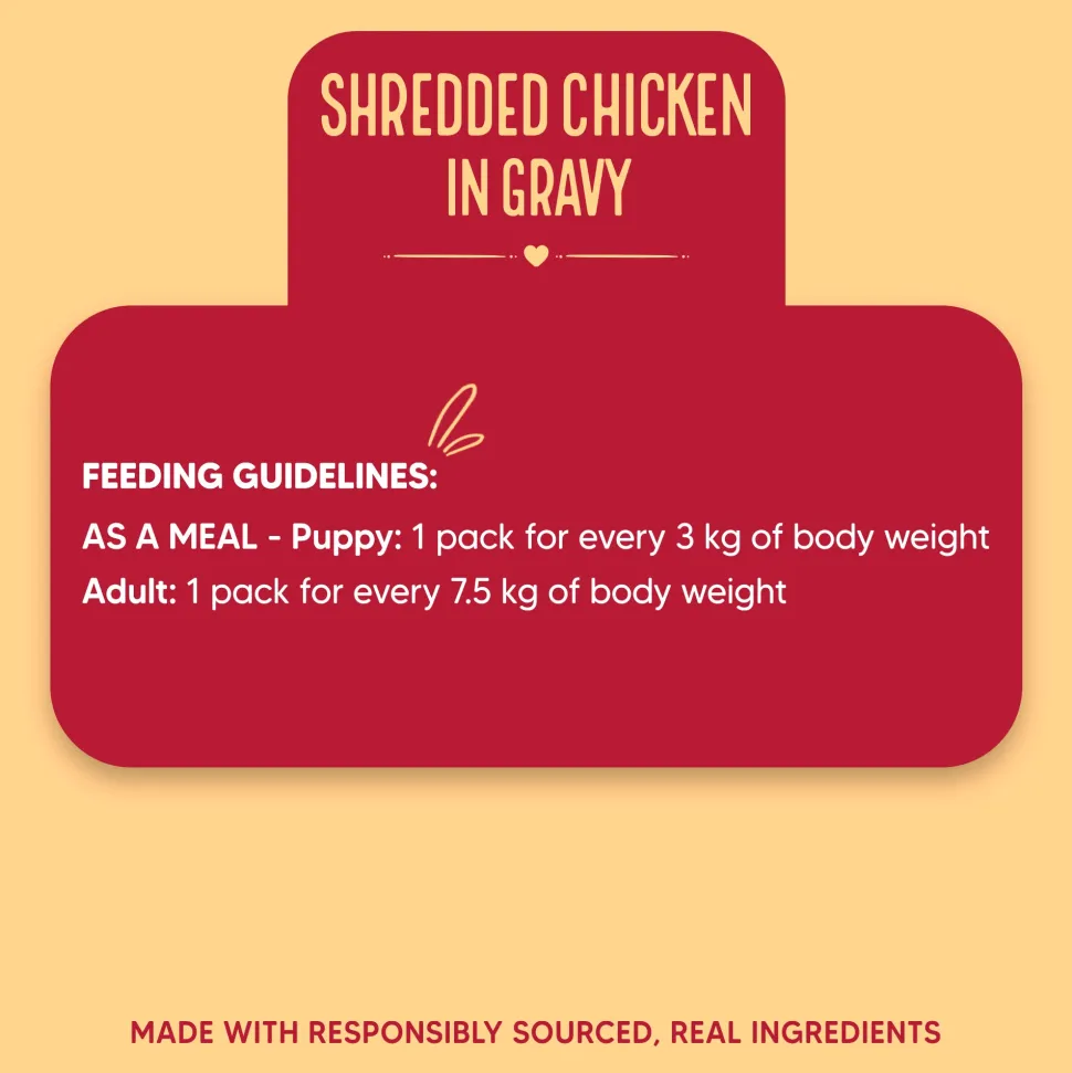 Hearty Shredded Chicken & Pumpkin in Gravy Wet Dog Food - Pack of 15 (70 gm each)