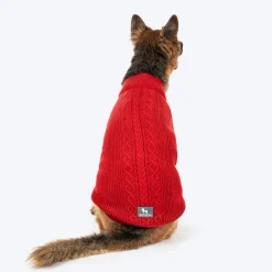 HUFT Berry Merry Sweater For Dog - Red
