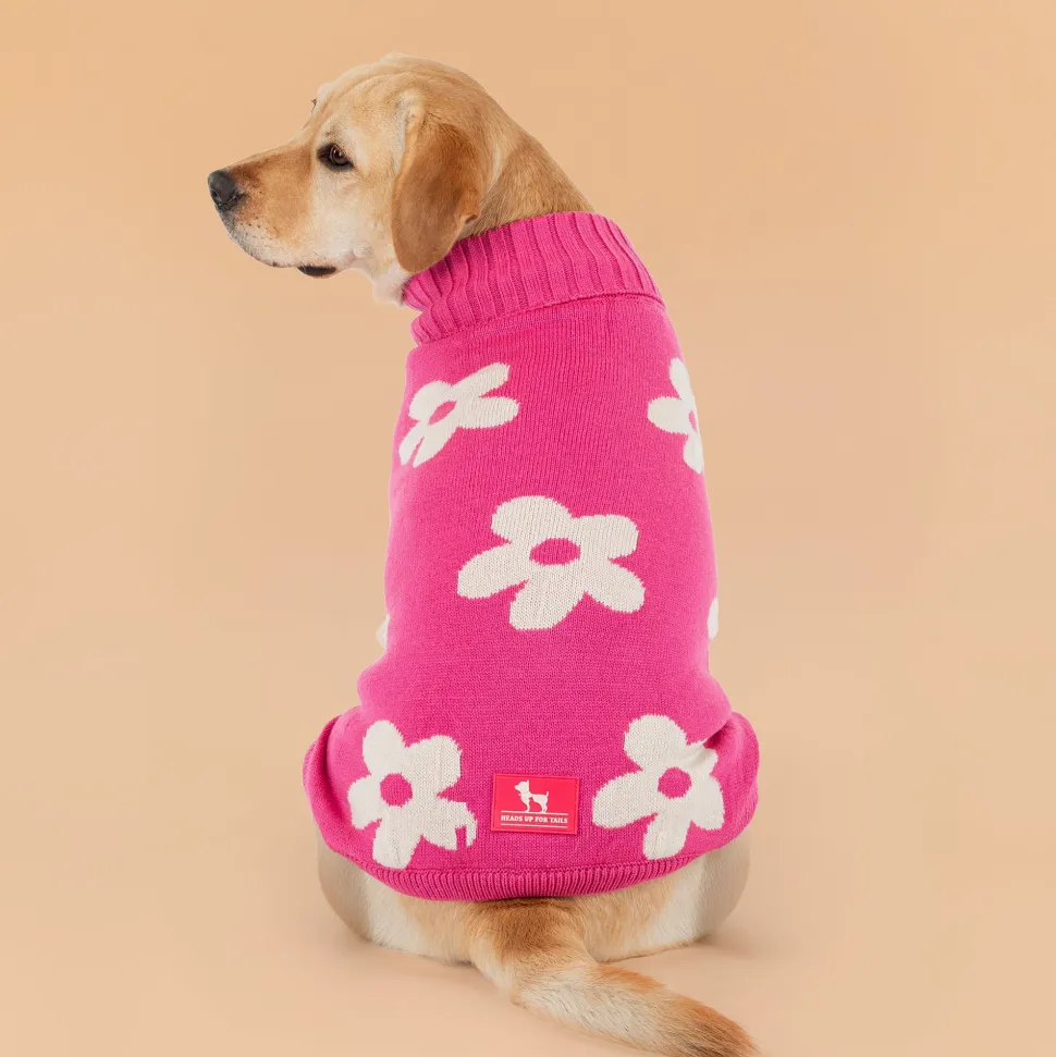 HUFT Blossom Knit Sweater For Dog - Pink