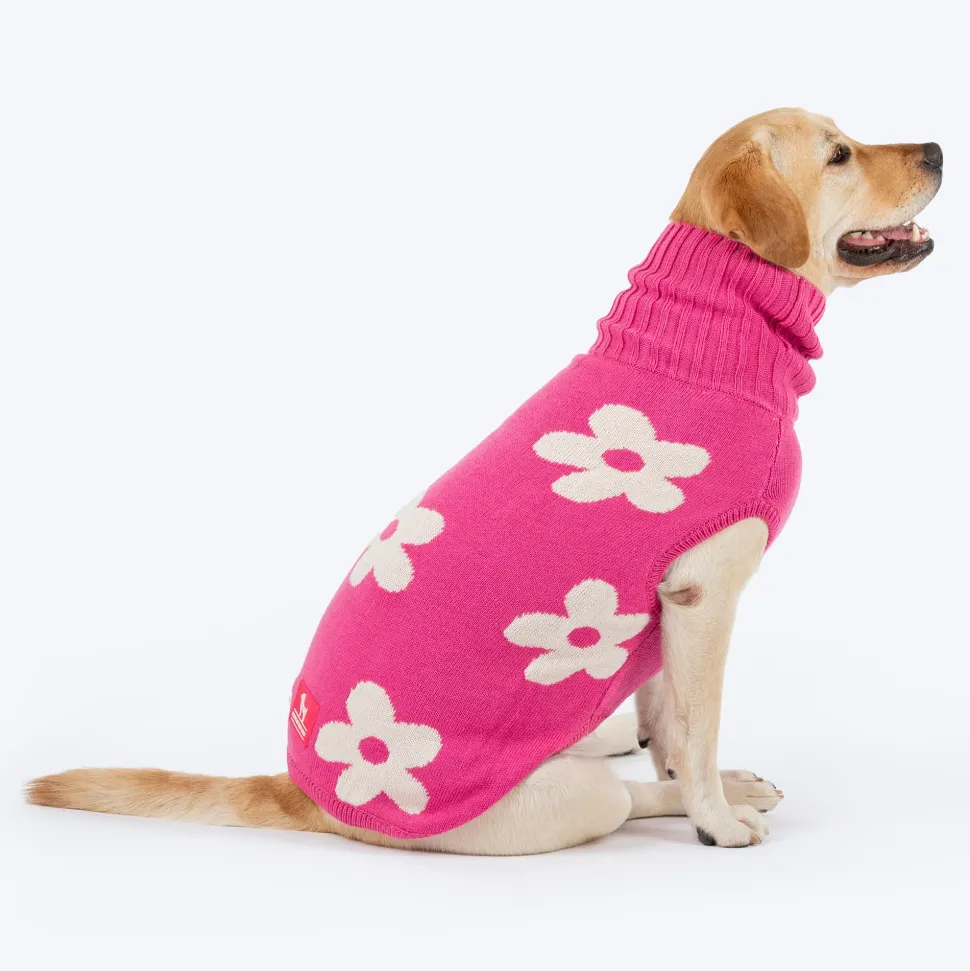 HUFT Blossom Knit Sweater For Dog - Pink
