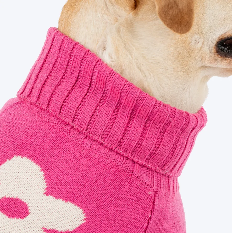 HUFT Blossom Knit Sweater For Dog - Pink