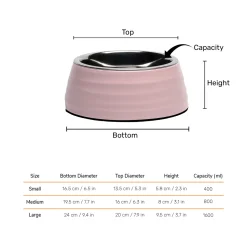 HUFT Breezy Basics Wave Embossed Melamine Bowl For Dog - Peach