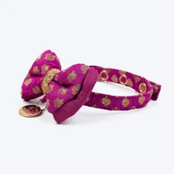 HUFT Brocade Dazzle Bow Tie With Strap For Cat - Purple