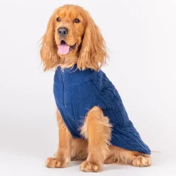 HUFT Cable Knit Dog Sweater - Lazuli Blue