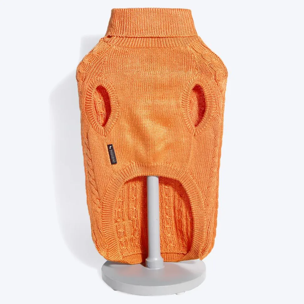HUFT Cable Knit Dog Sweater - Orange