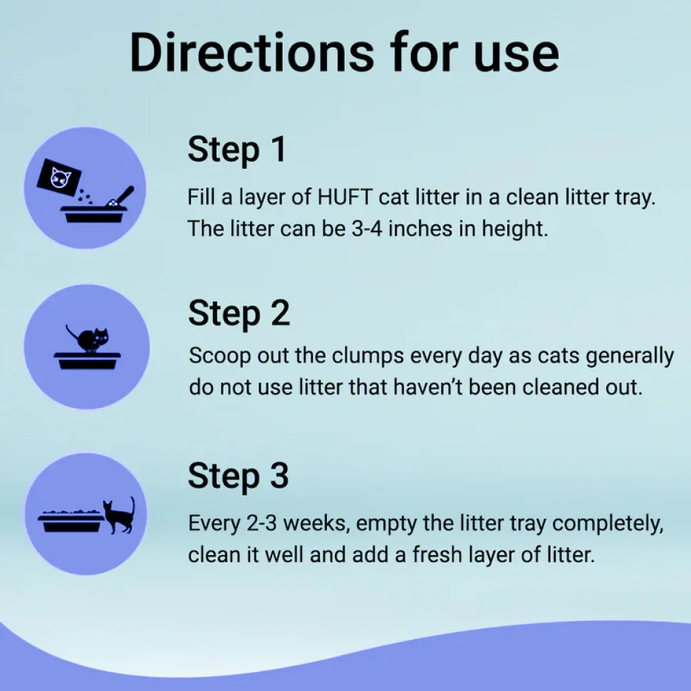 HUFT Cat Litter (Natural & Clumping) - Unscented - 5 kg