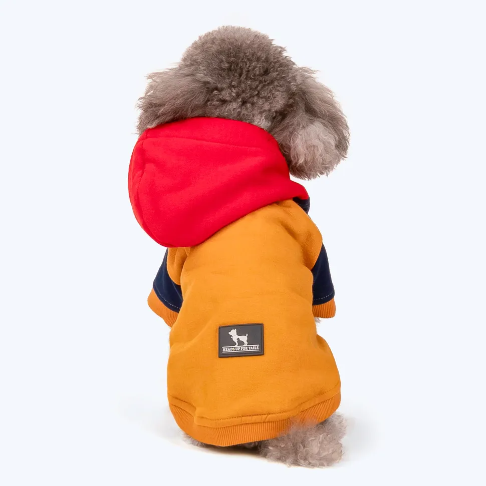 HUFT Colour Block Hoodie Pet Sweatshirt - Mustard
