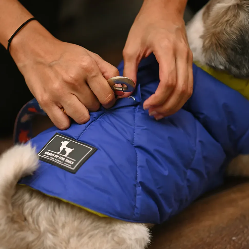 HUFT Cozy Pupper Reversible Dog Jacket - Dark Blue/Green