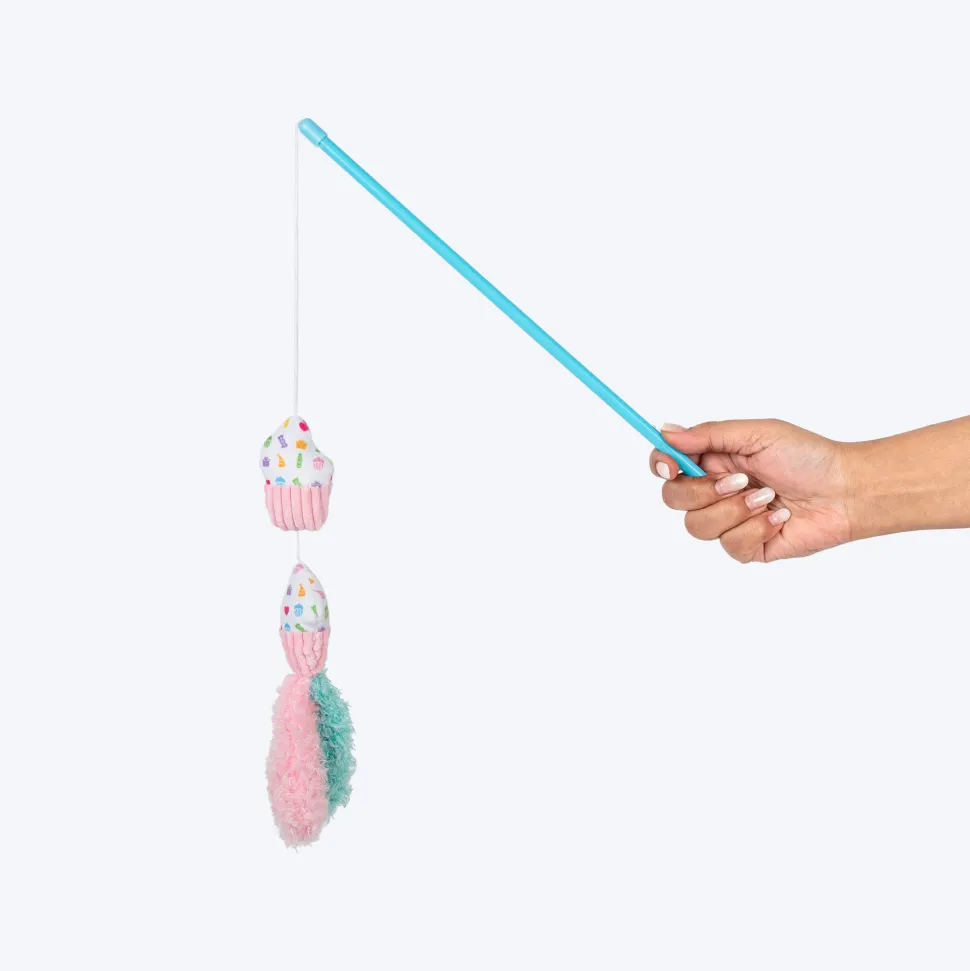 HUFT Cupcake Wand Toy With Catnip For Cat - Multicolor