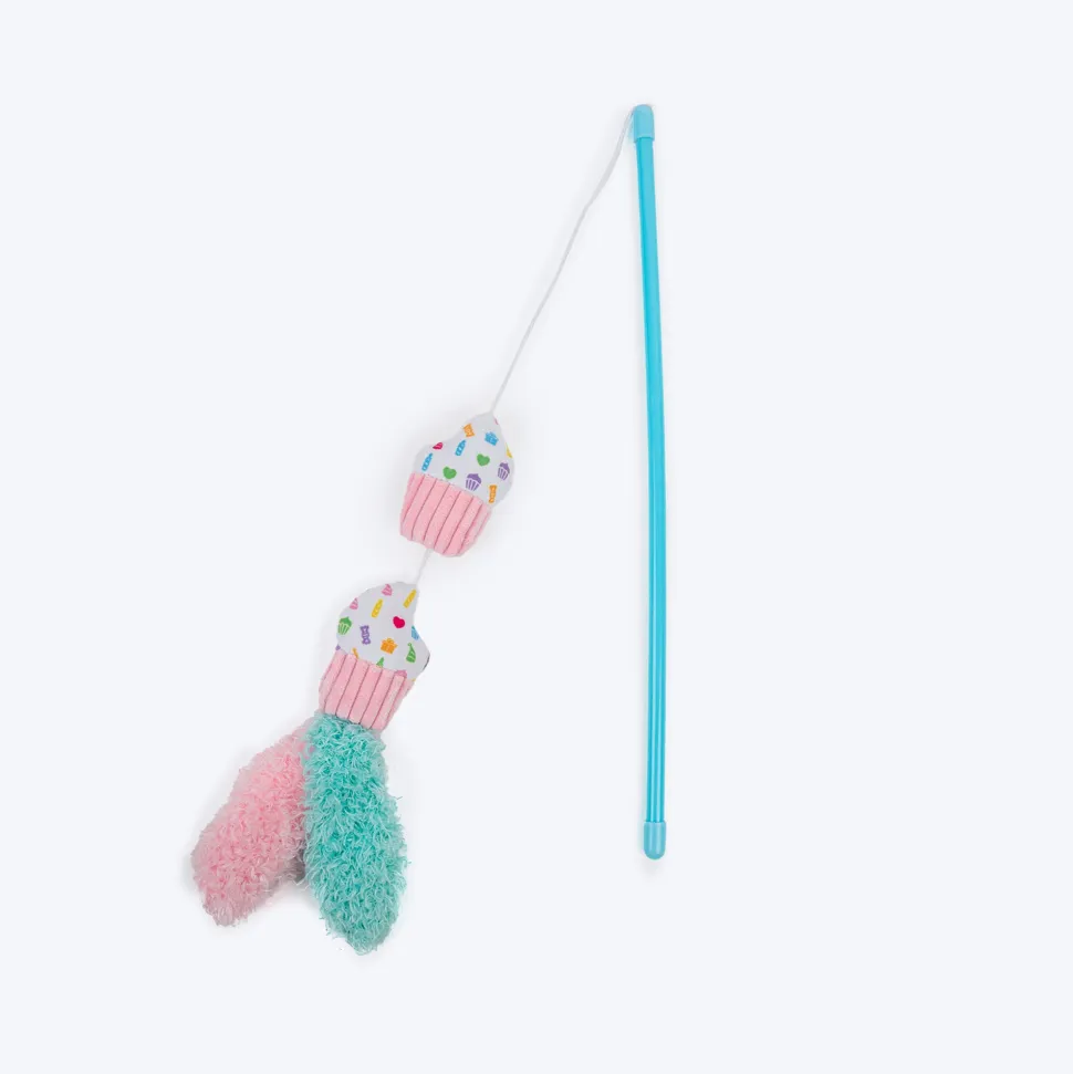 HUFT Cupcake Wand Toy With Catnip For Cat - Multicolor