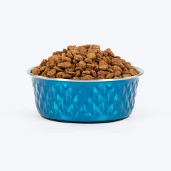 HUFT Dine N' Dazzle Embossed Steel Bowl For Dog - Blue