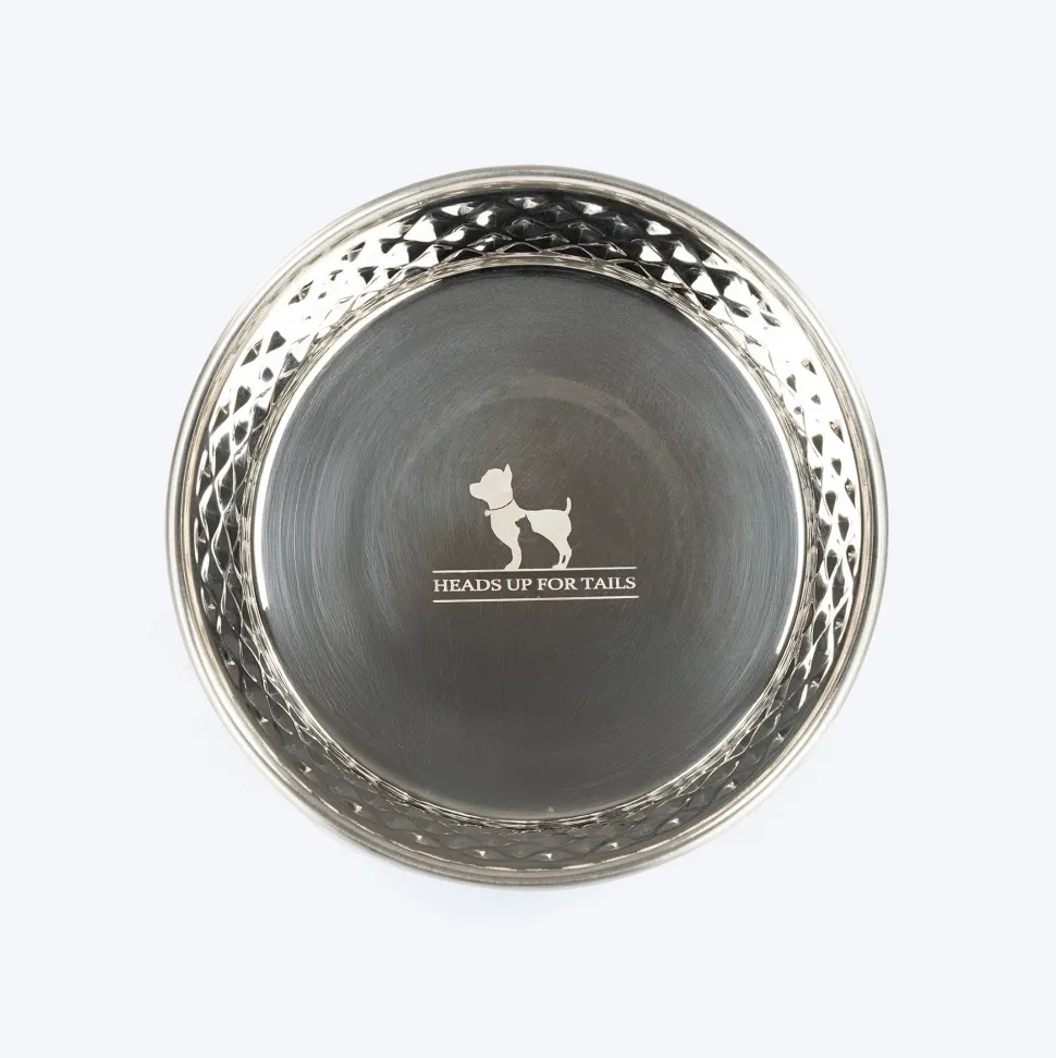HUFT Dine N' Dazzle Embossed Steel Bowl For Dog - Blue