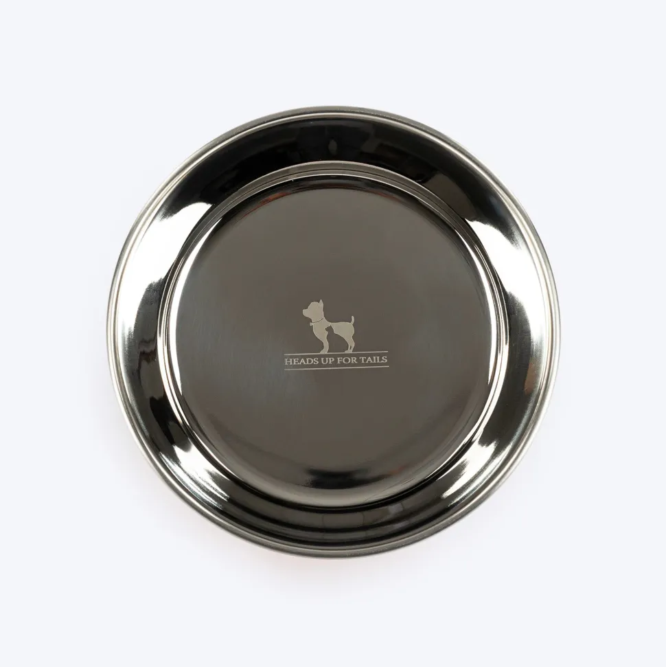 HUFT Doodle Tails Printed Steel Bowl For Dog - Yellow