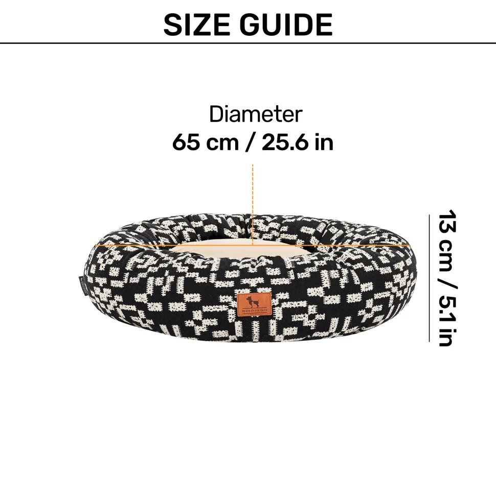HUFT Dreamy Donut Bed For Cat & Puppy - Black & White