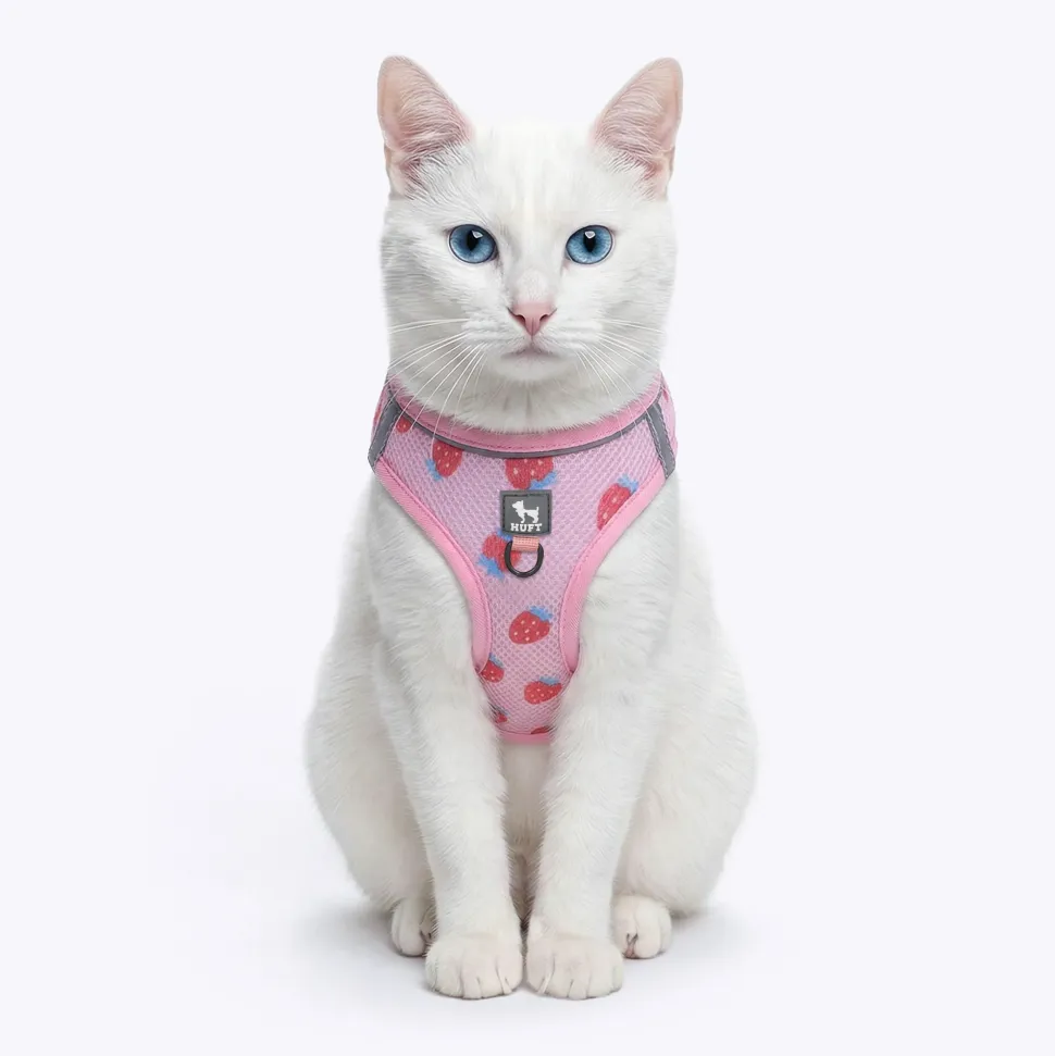 HUFT Easy Breezy Step-In Harness & Leash Set For Cat - Pink