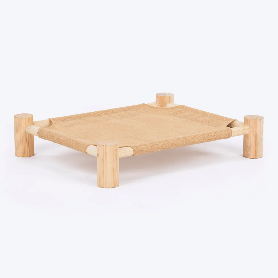 HUFT Elevated Cot Bed For Cat - Brown