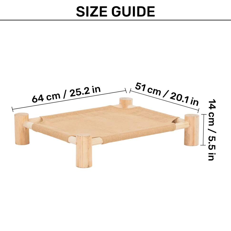 HUFT Elevated Cot Bed For Cat - Brown