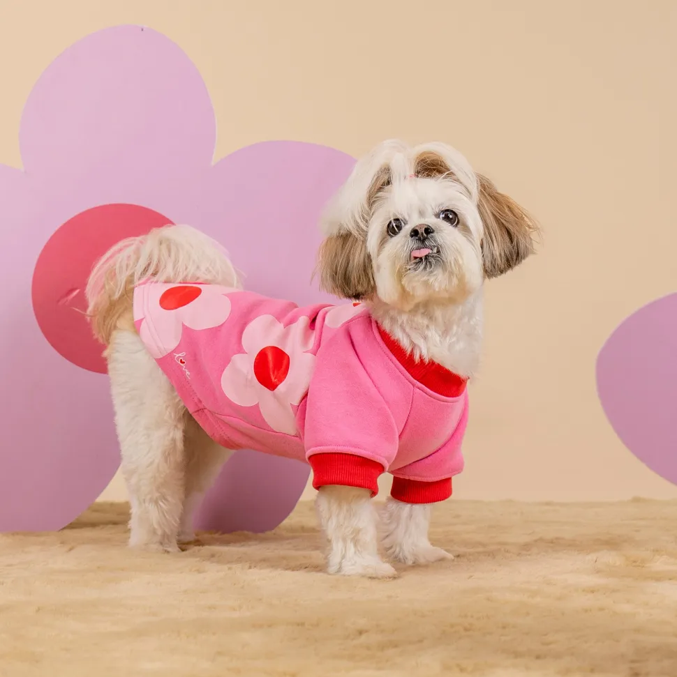 HUFT Flower Power Sweatshirt For Dog - Pink