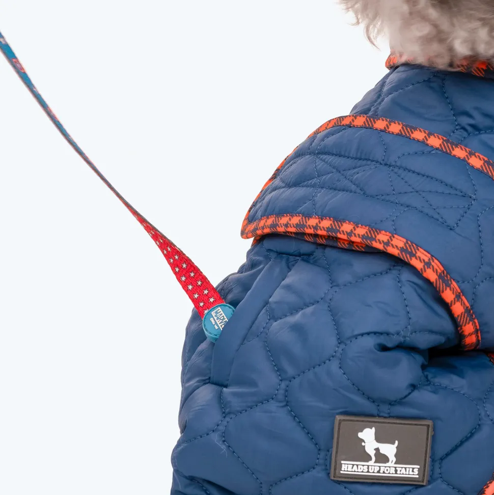 HUFT Grrberry Quilted Dog Jacket - Teal Blue
