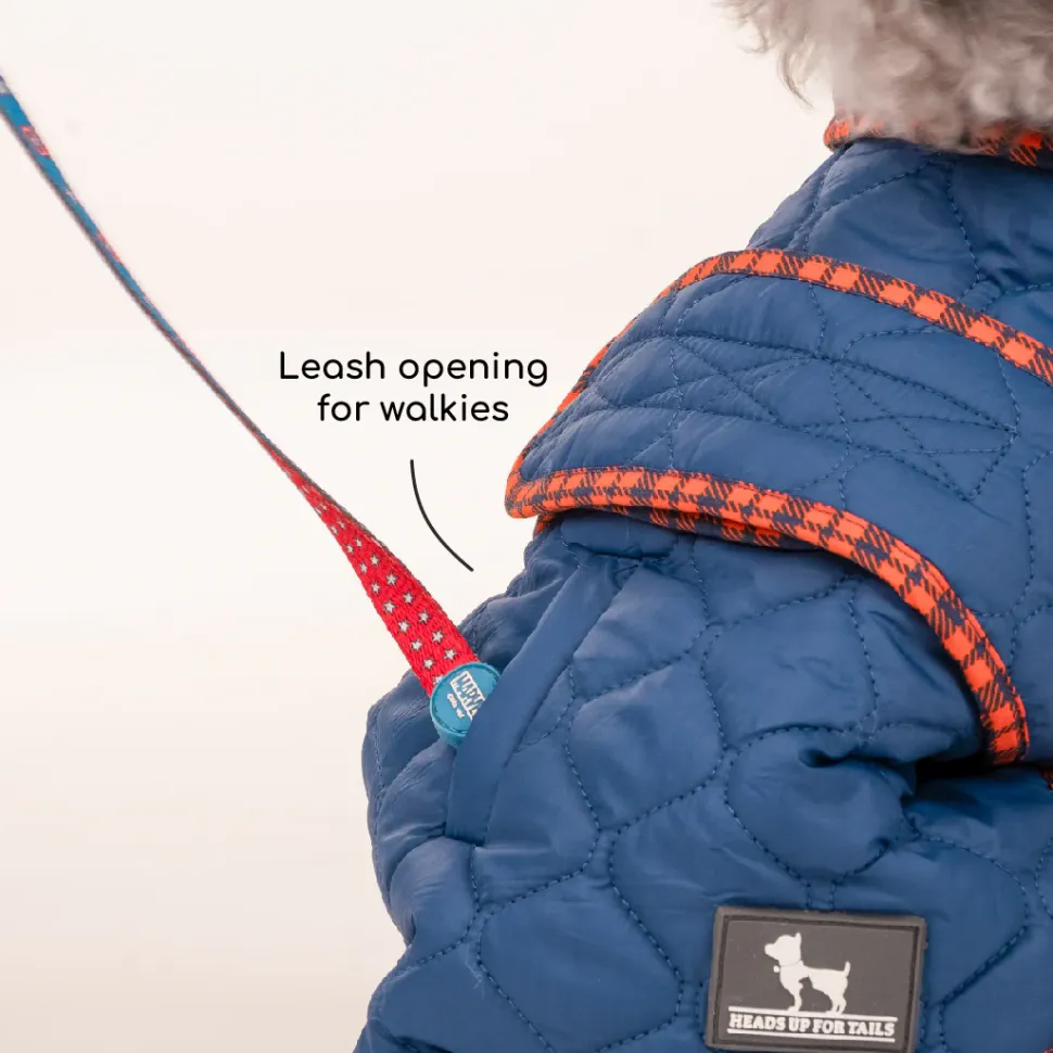 HUFT Grrberry Quilted Dog Jacket - Teal Blue
