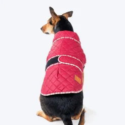 HUFT Grrberry Quilted Dog Jacket- Burnt Red