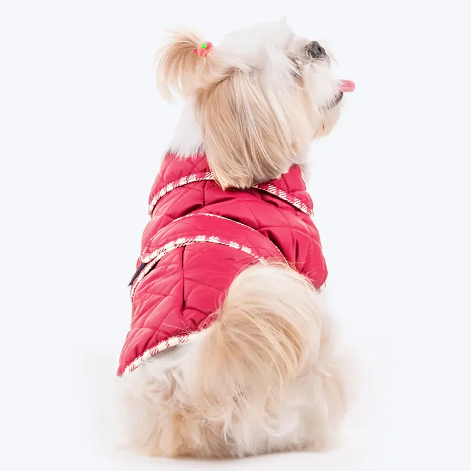HUFT Grrberry Quilted Dog Jacket- Burnt Red